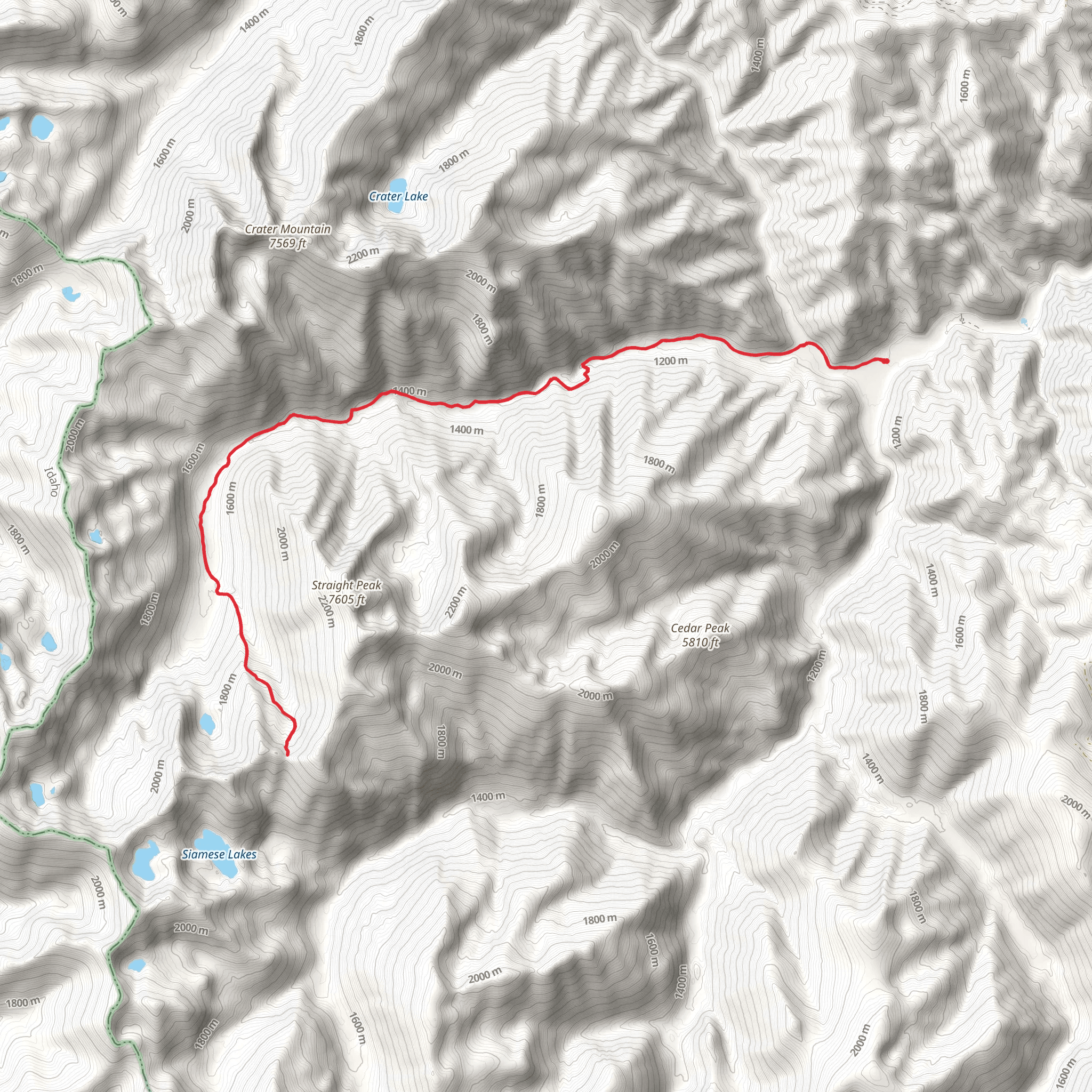 Straight Creek Trail mobile static map