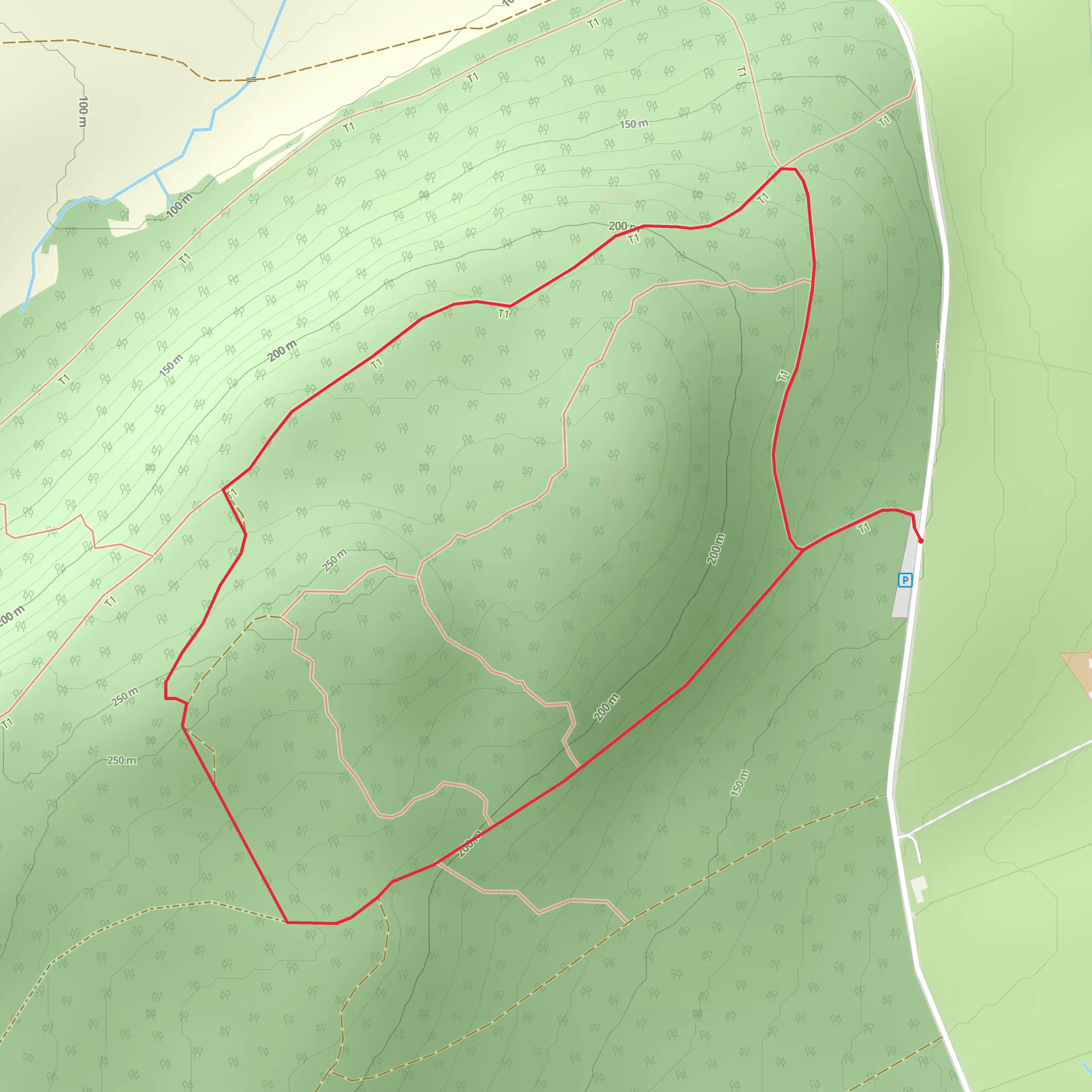 Thrunton Wood Loop mobile static map