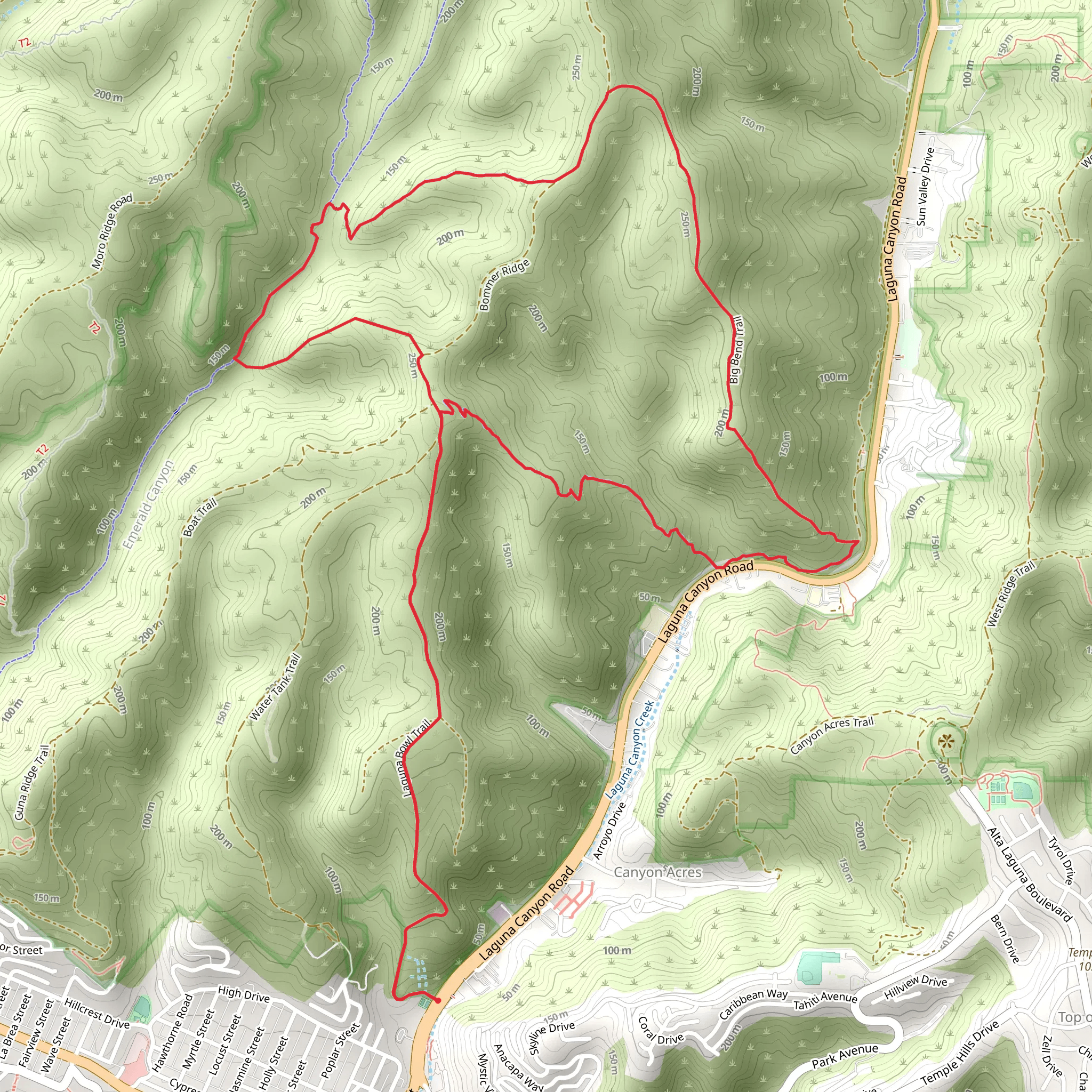 Old emerald Loop Trail mobile static map