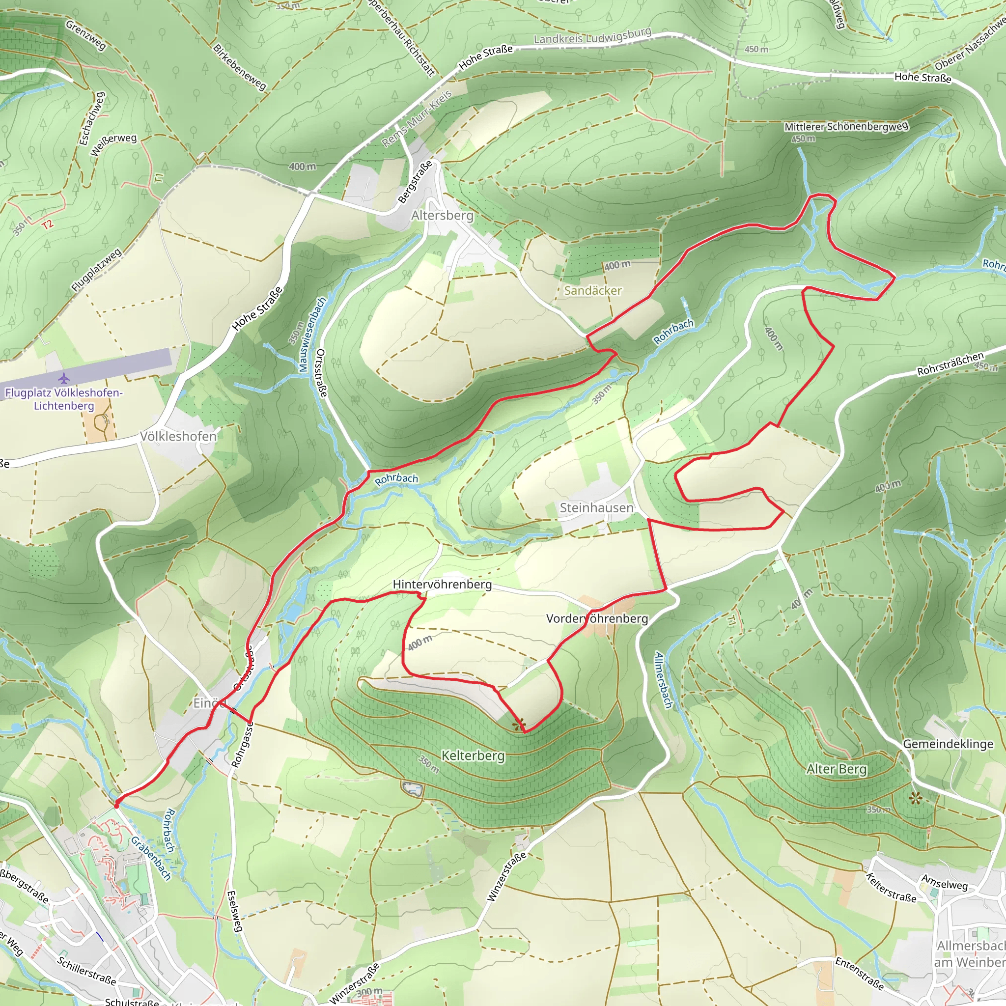 Hintervohrenberg, Vordervohrenberg and Steinhausen Loop mobile static map