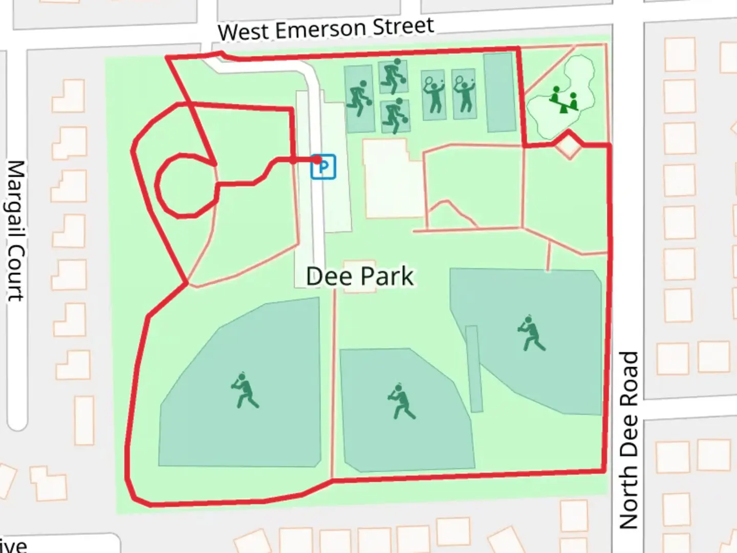 An image depicting the trail North Dee Road Loop and its surrounding area.
