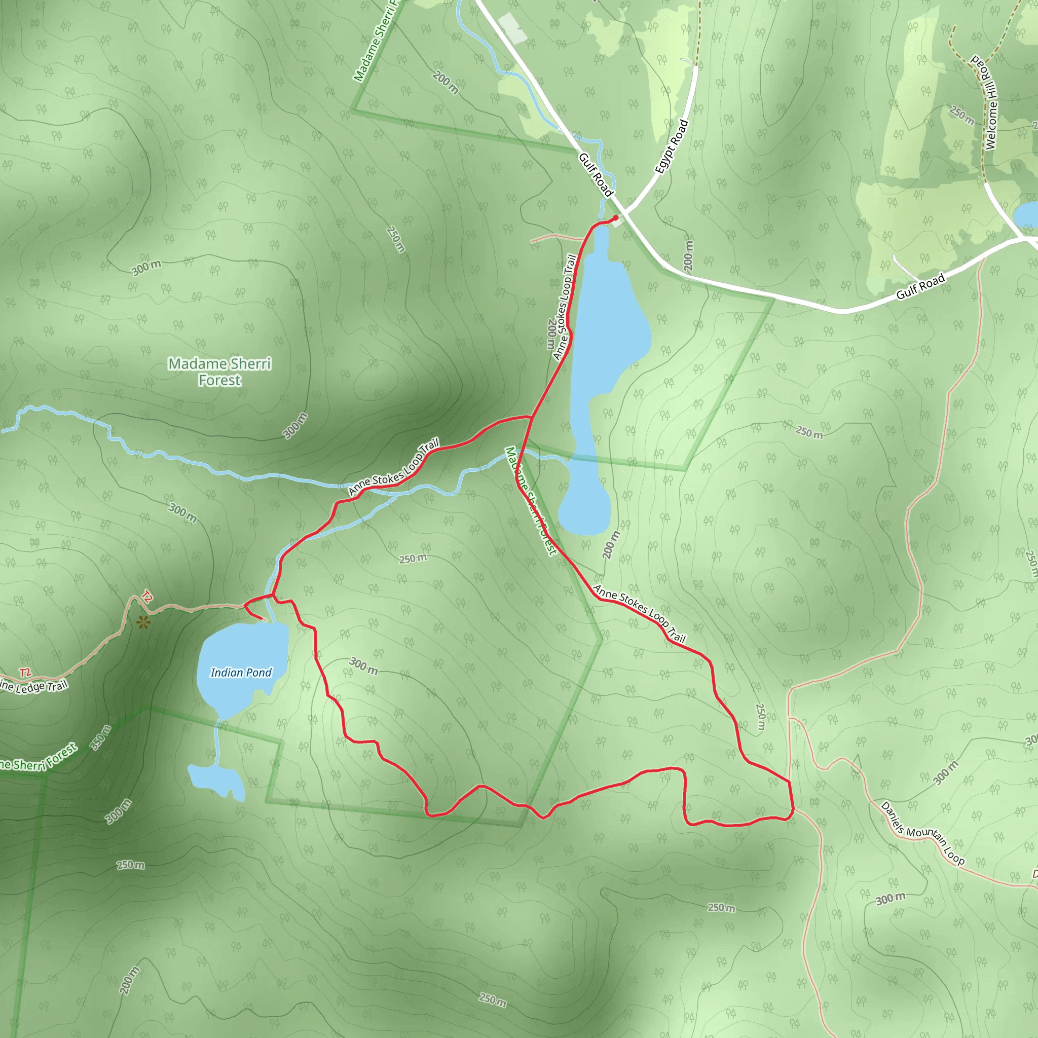 Indian Pond via Anne Stokes Loop Trail mobile static map