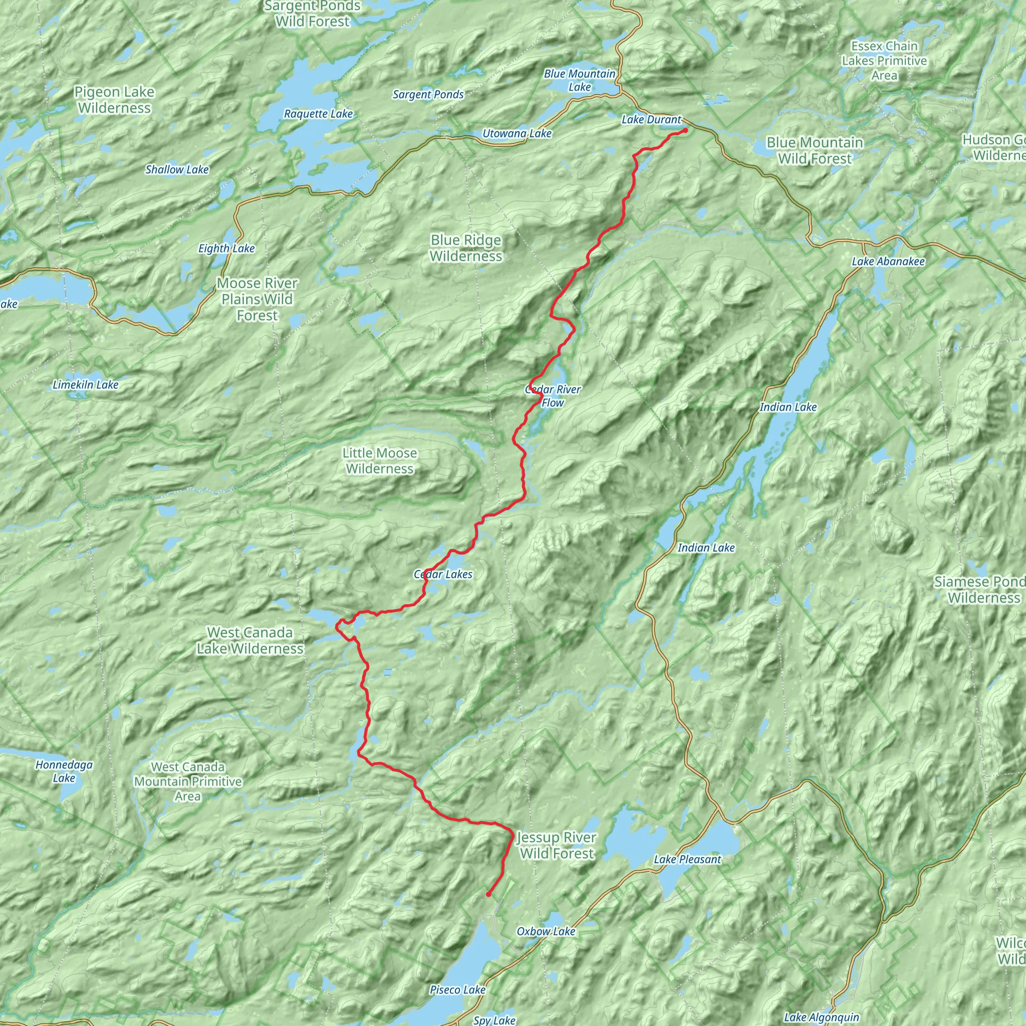 Northville Lake Placid Trail mobile static map