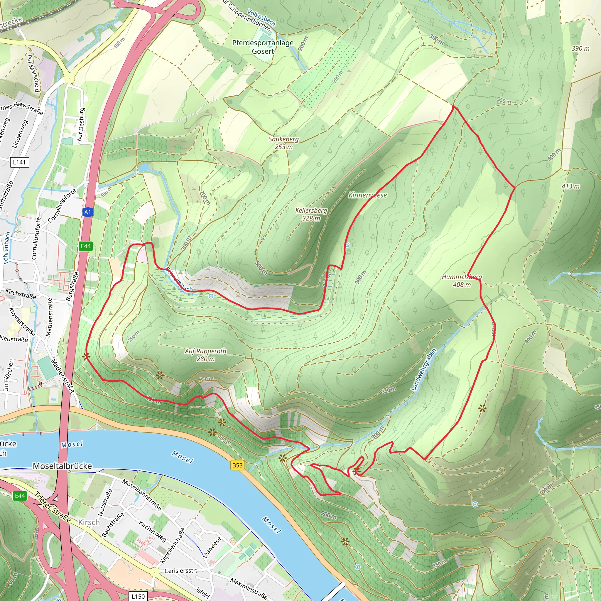 Hummelsberg and Mehringer Berg Loop mobile static map