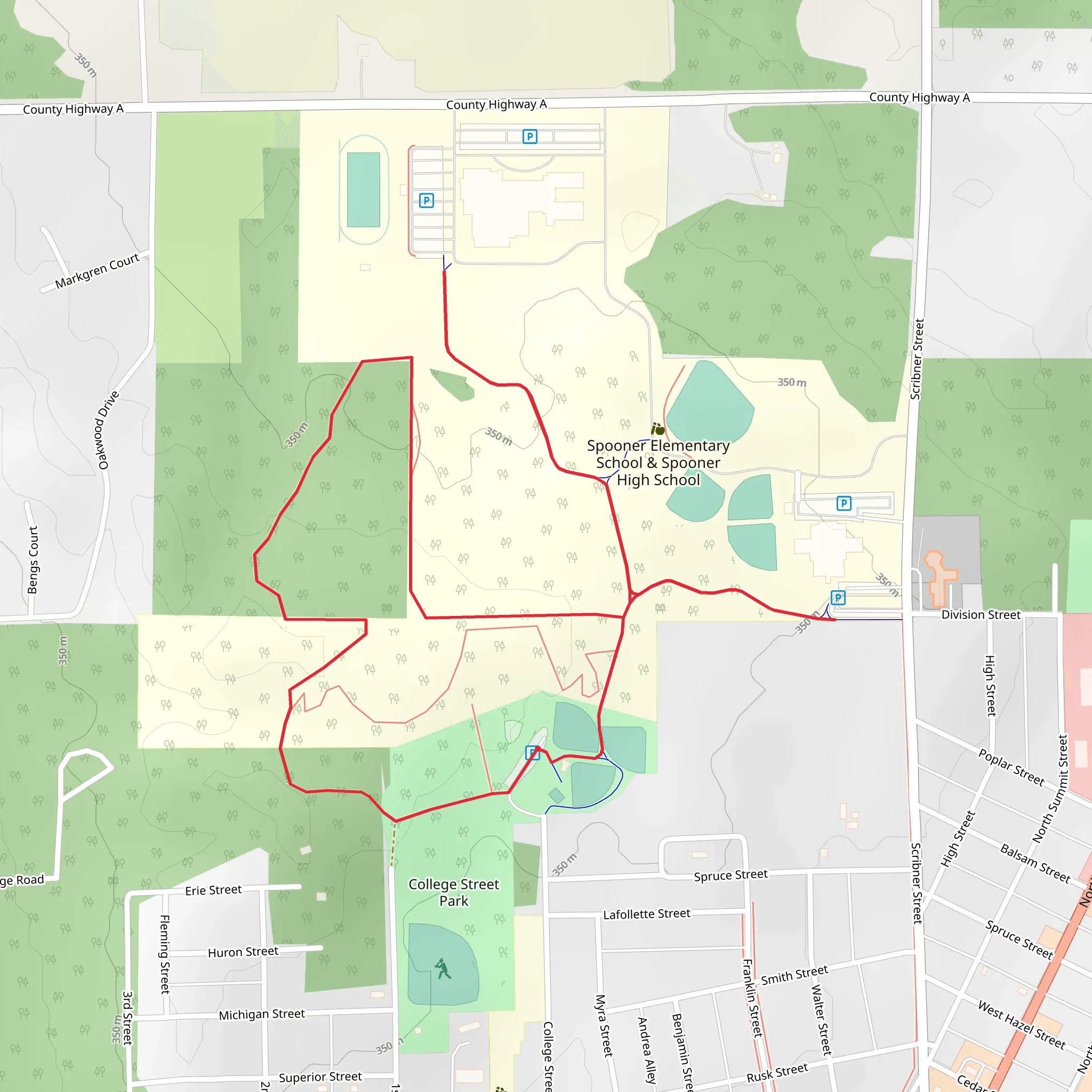 College Street Park North Loop mobile static map