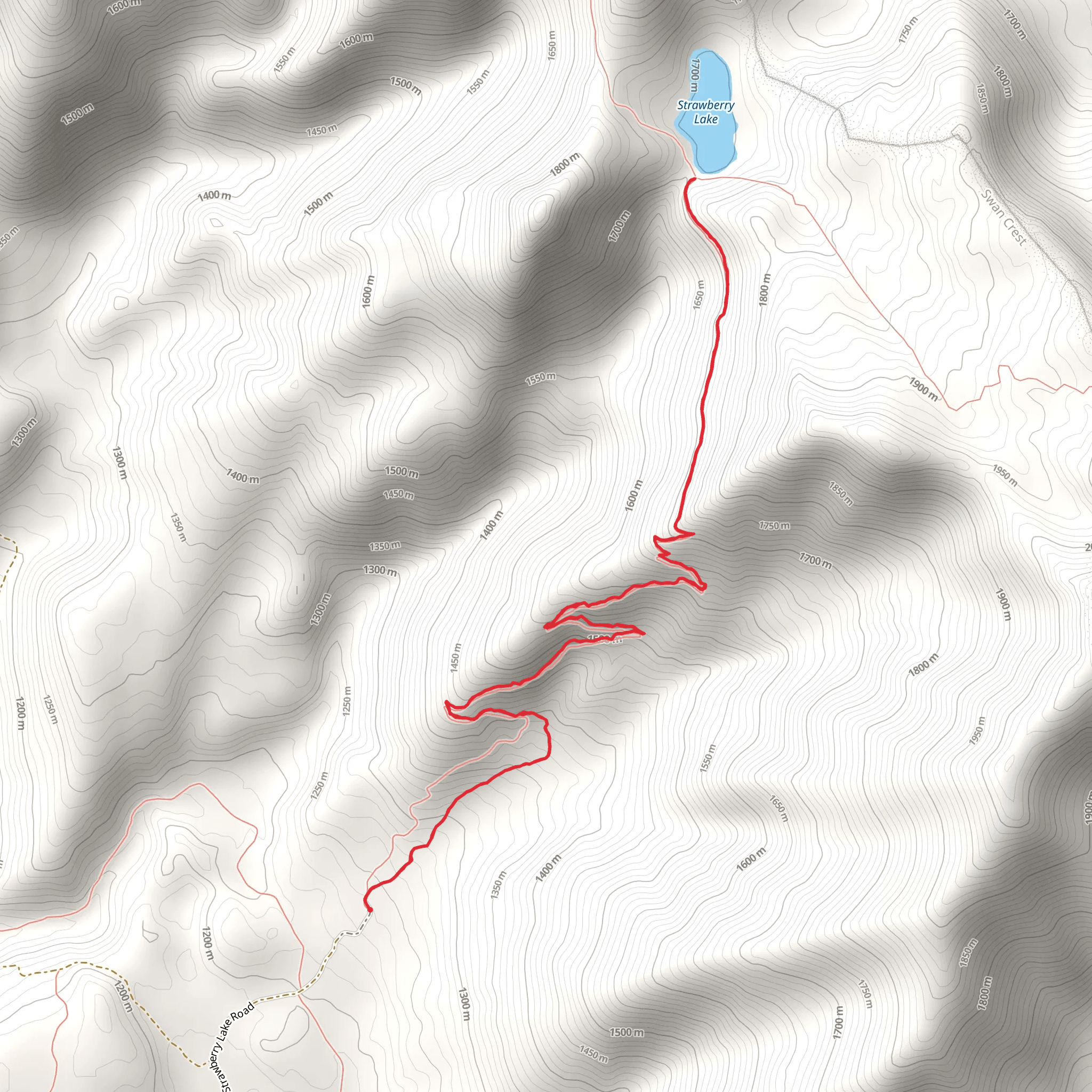 Strawberry Lake Trail mobile static map