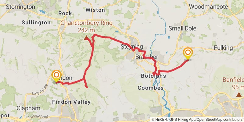 Southampton to Sandwich Walk stage 7 Map