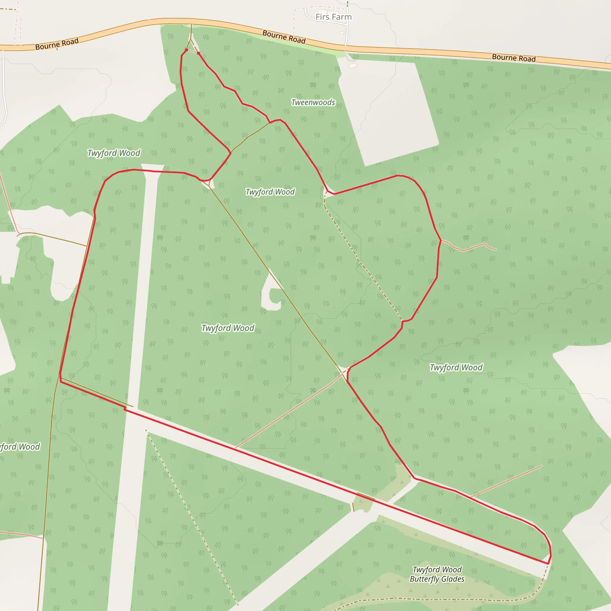 Twyford Wood Loop mobile static map