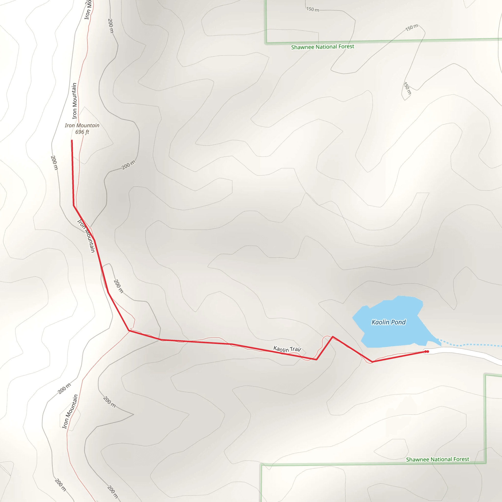 Iron Mountain from Kaolin Pit Lane mobile static map