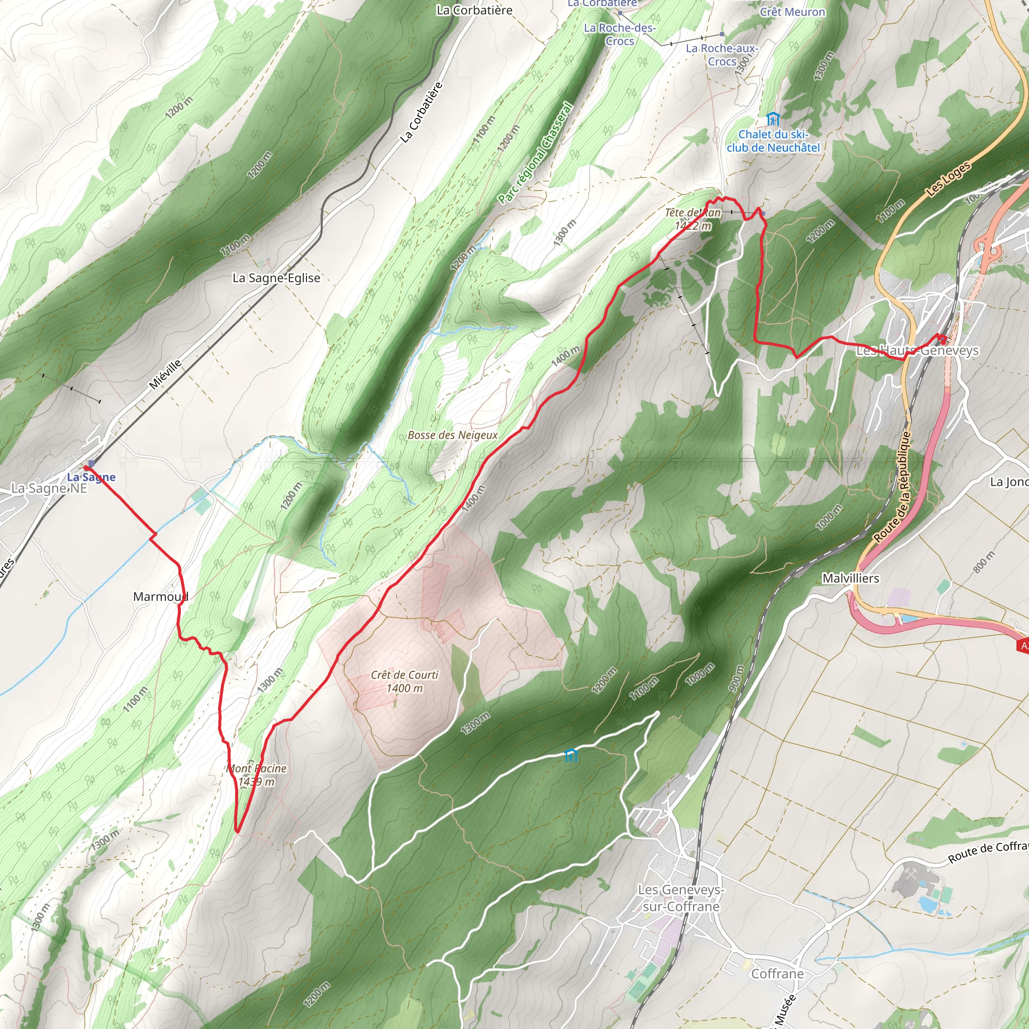 Sentier des Statues mobile static map