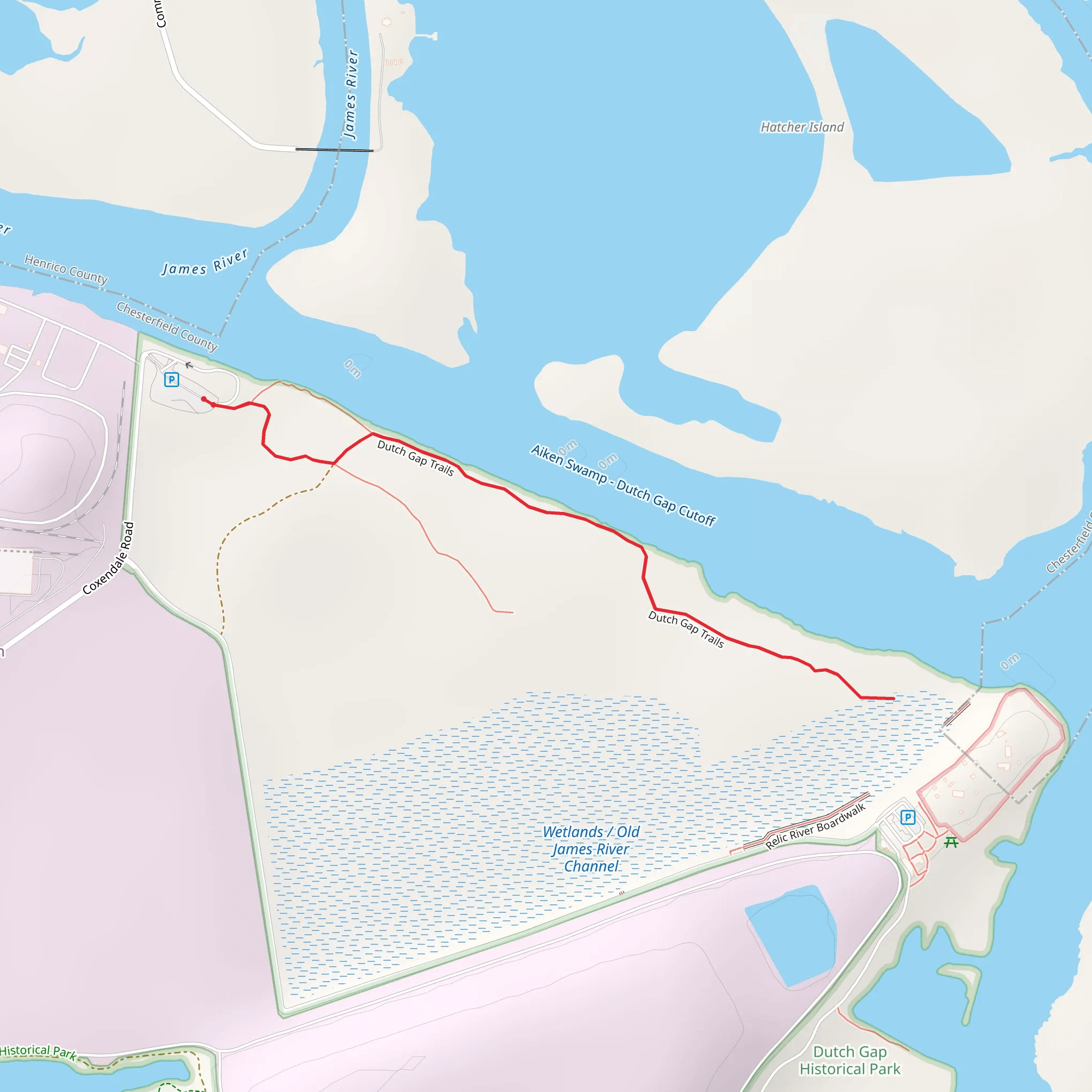 Dutch Gap Trails mobile static map