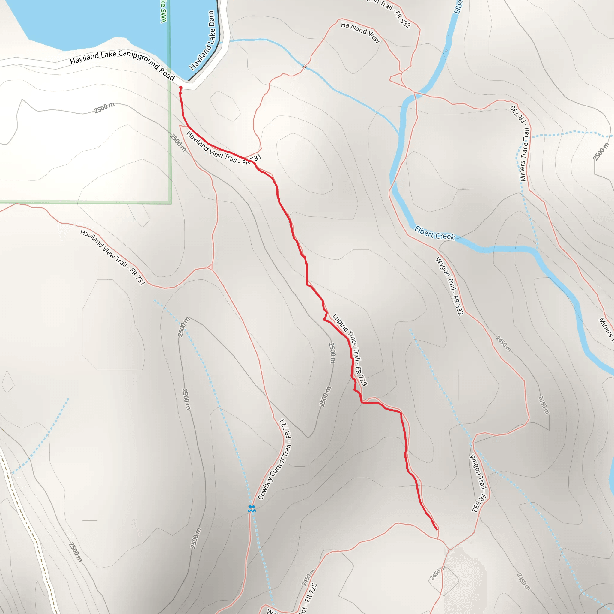Lupine Trace Trail mobile static map