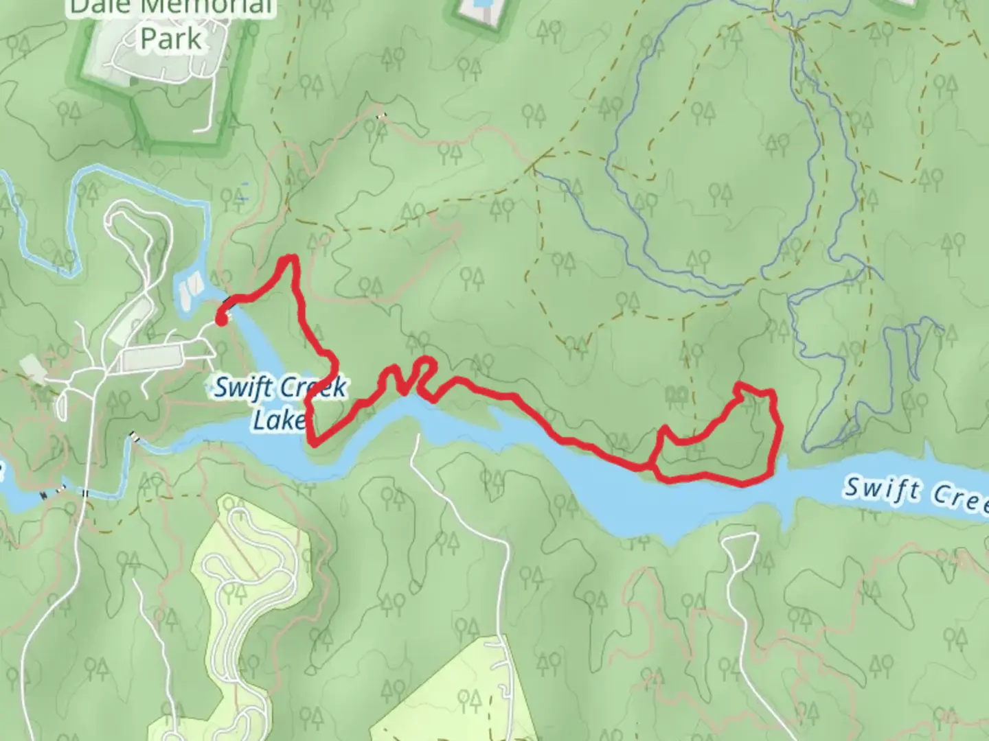 An image depicting the trail Co-Op Trail and its surrounding area.