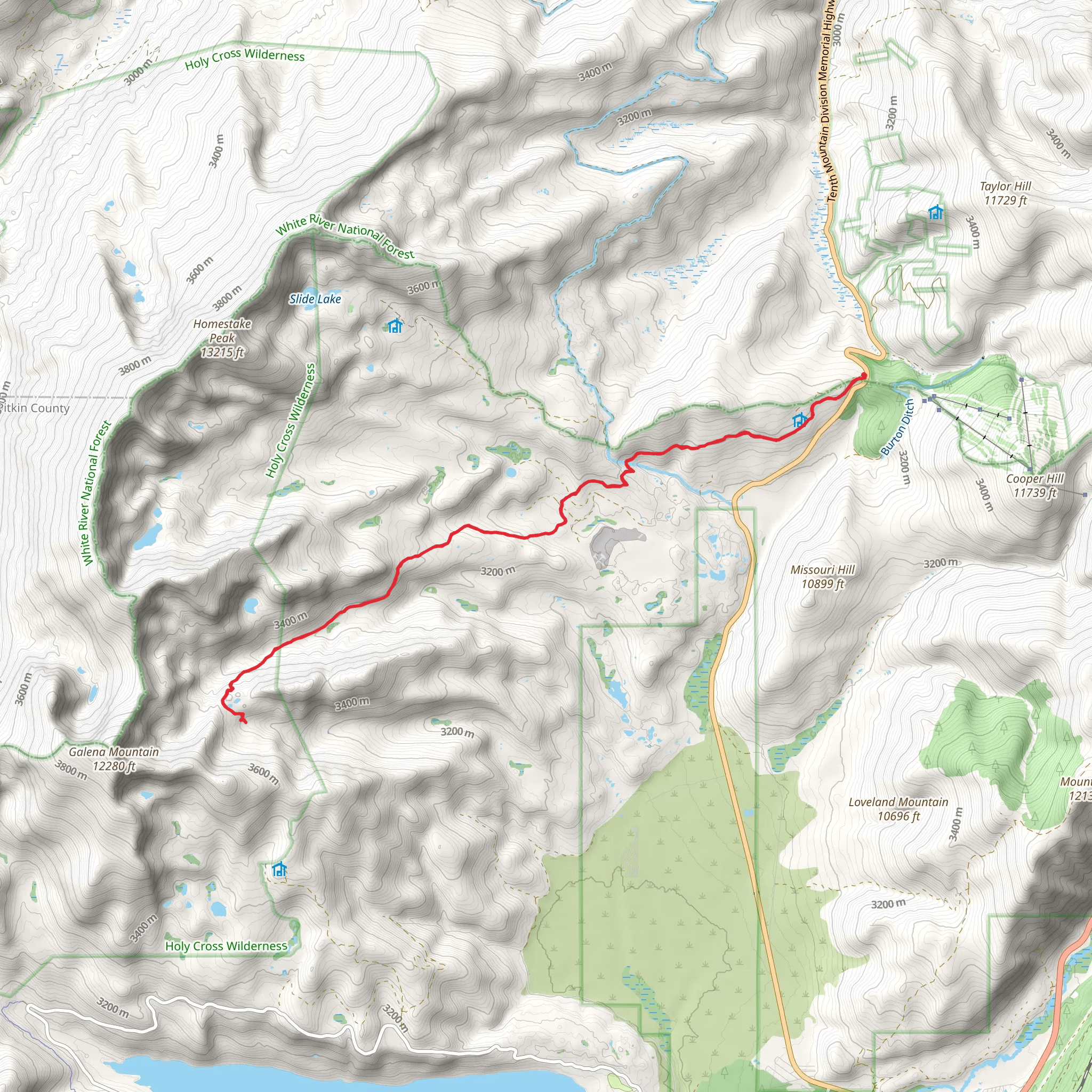 Moser Lake via CDT mobile static map