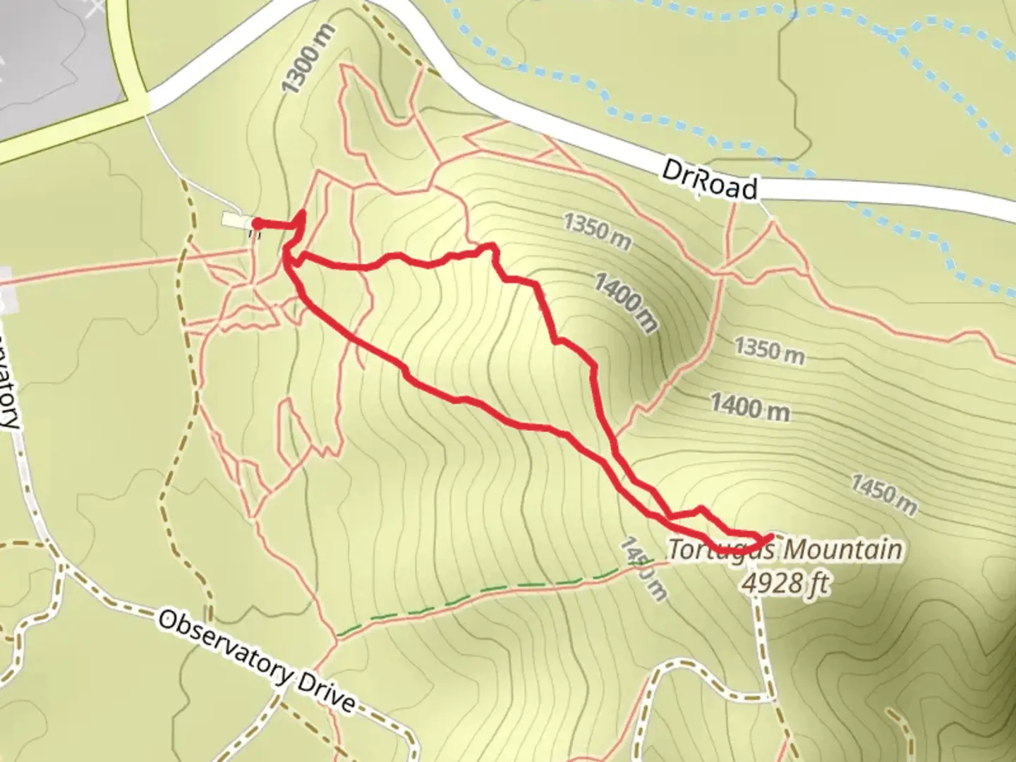 An image depicting the trail Tortugas Mountain - Turtleback Loop Trail and its surrounding area.