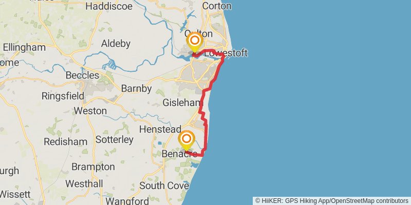 Burnham Thorpe to Portsmouth Walk stage 9 Map
