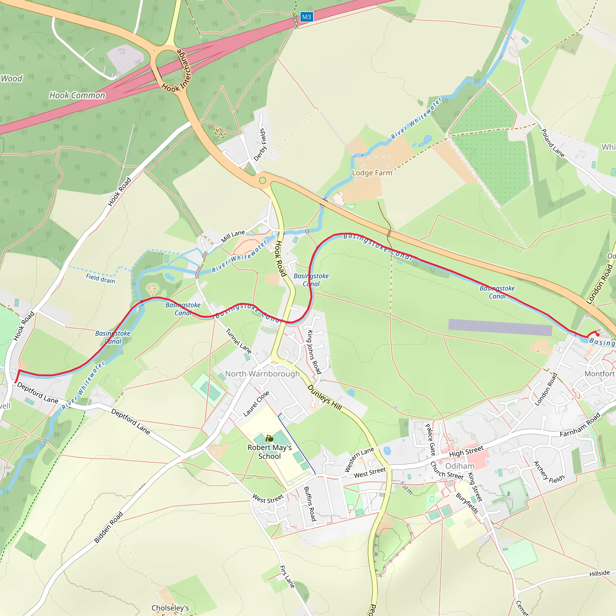 Odiham Castle and Canal Walk mobile static map