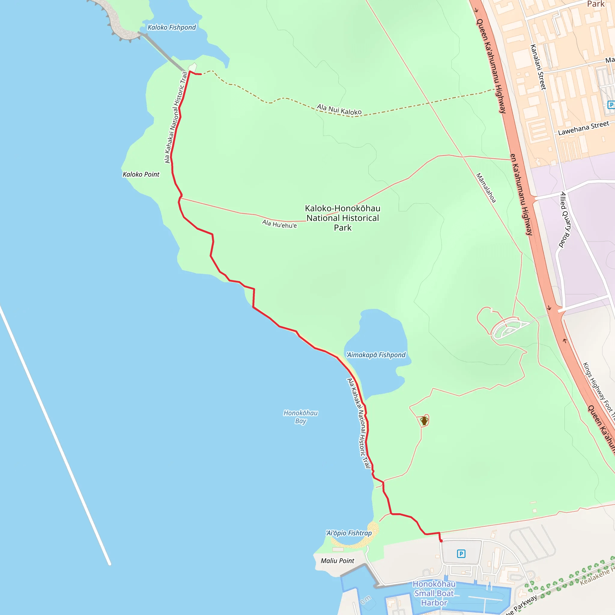 Ala Kahakai National Historic Trail mobile static map