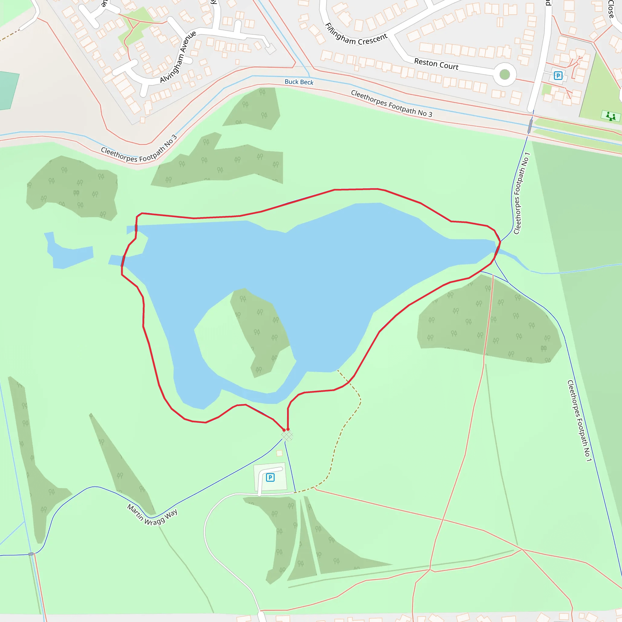 Cleethorpes Country Park Lake Loop mobile static map