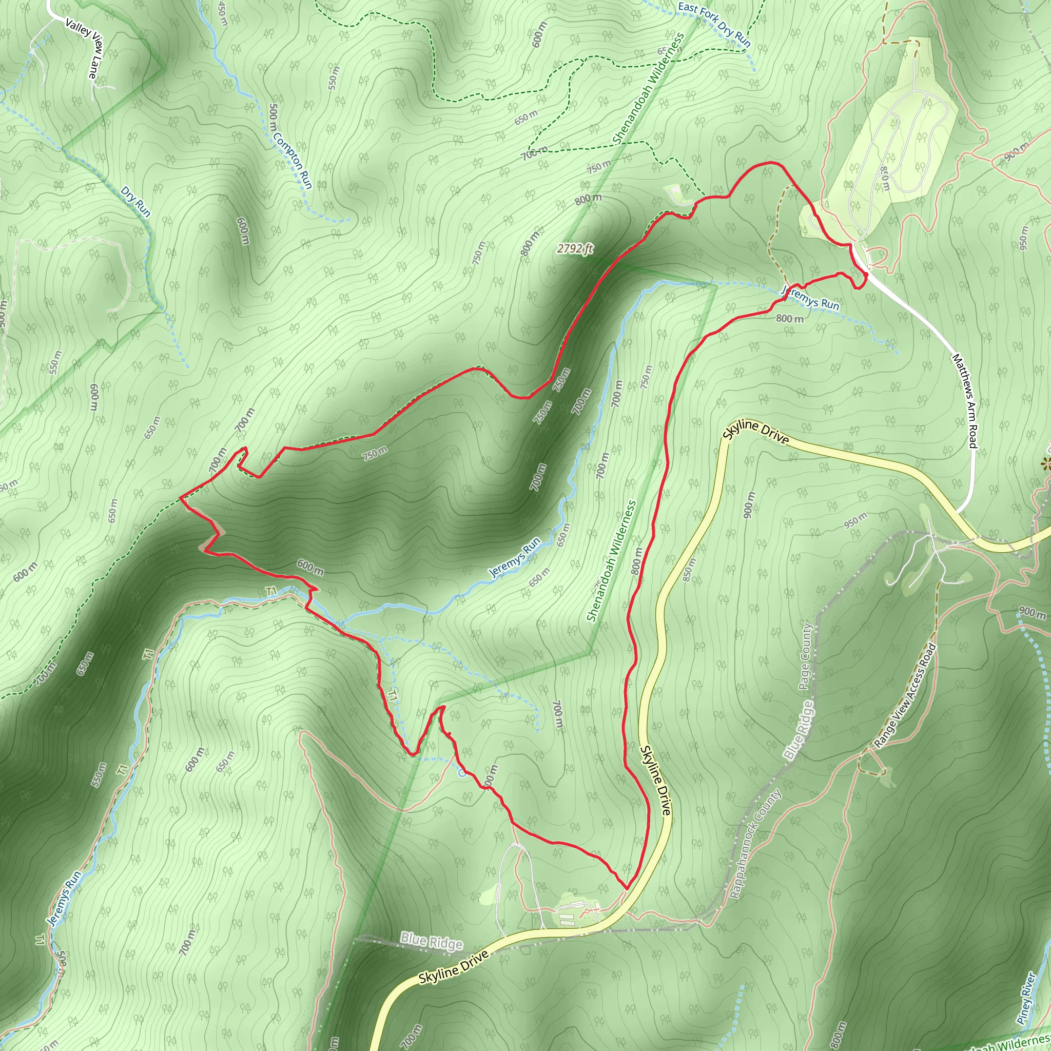 Elkwallow and Knob Mountain Loop Trail mobile static map