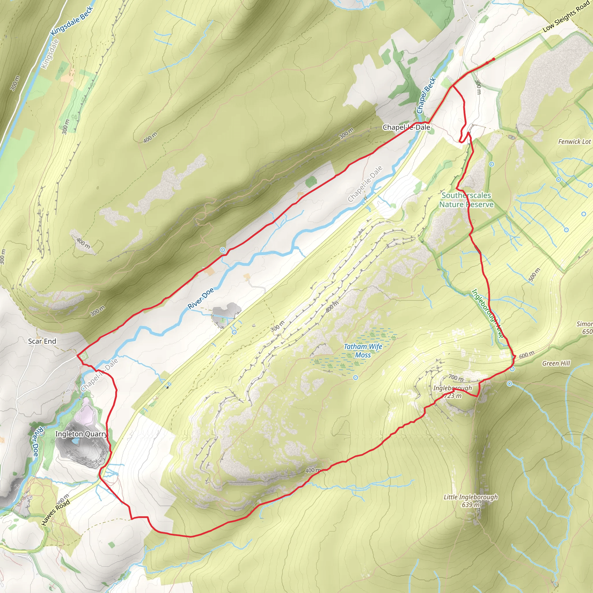Ingleborough from Chapel-le-Dale mobile static map