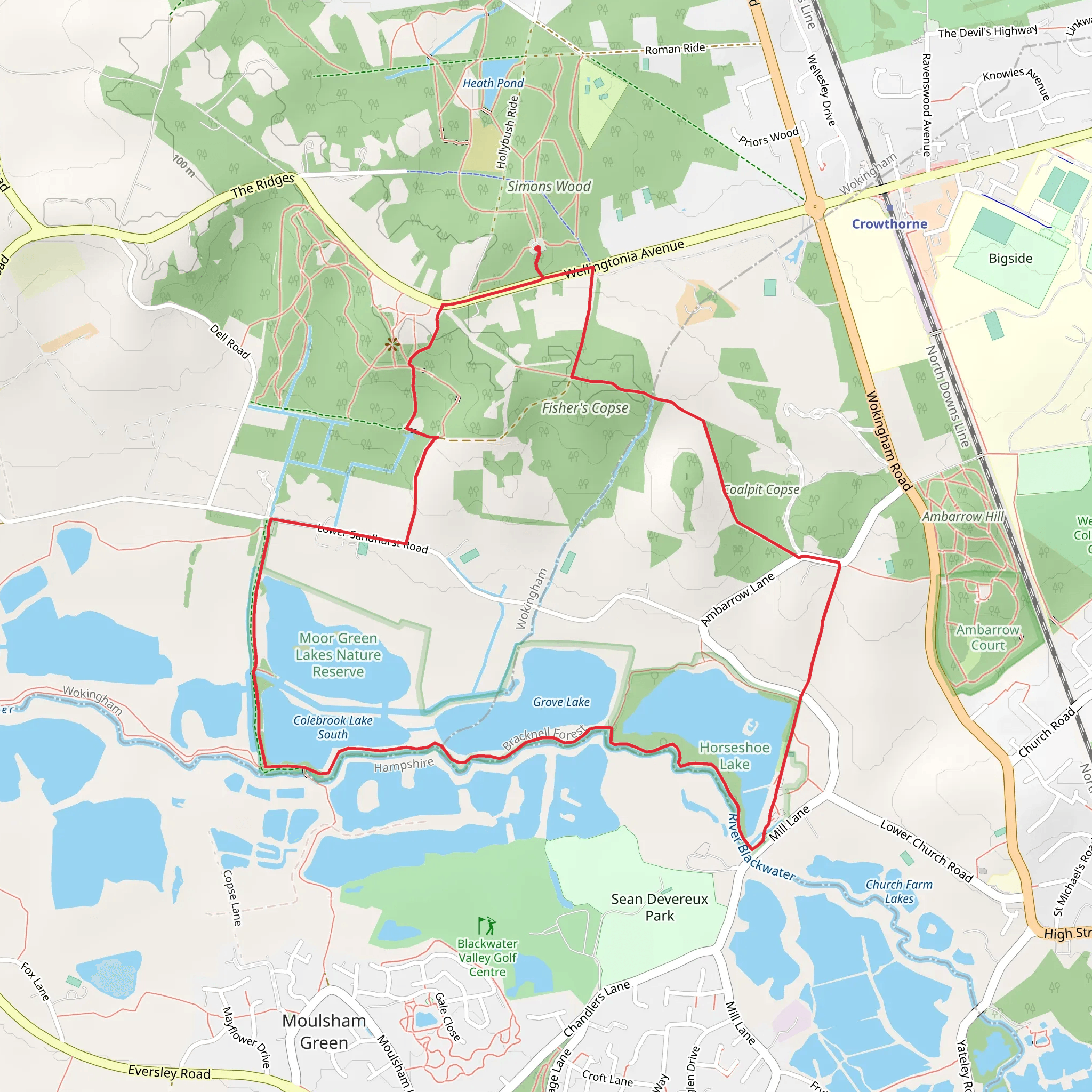 Colebrook Lake North and Coalpit Copse Loop mobile static map