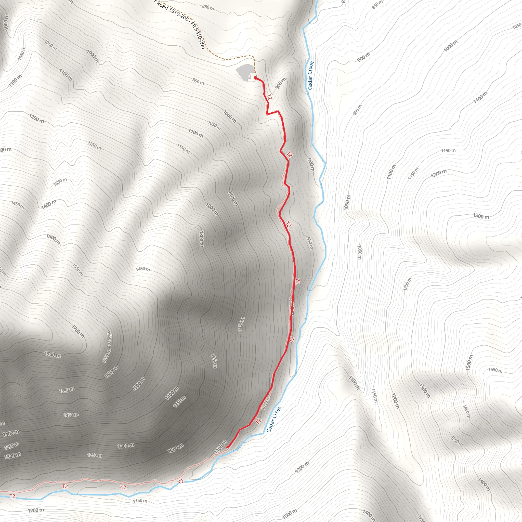 Cedar Creek Trail - Short mobile static map