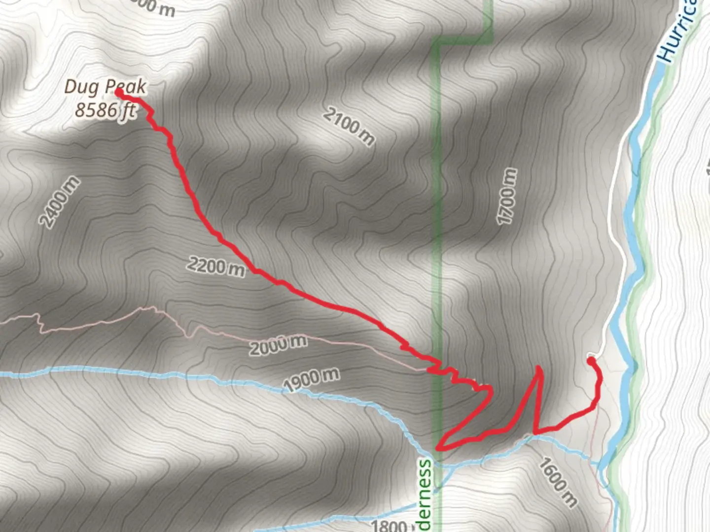 An image depicting the trail Dug Peak via Falls Creek Trail and its surrounding area.