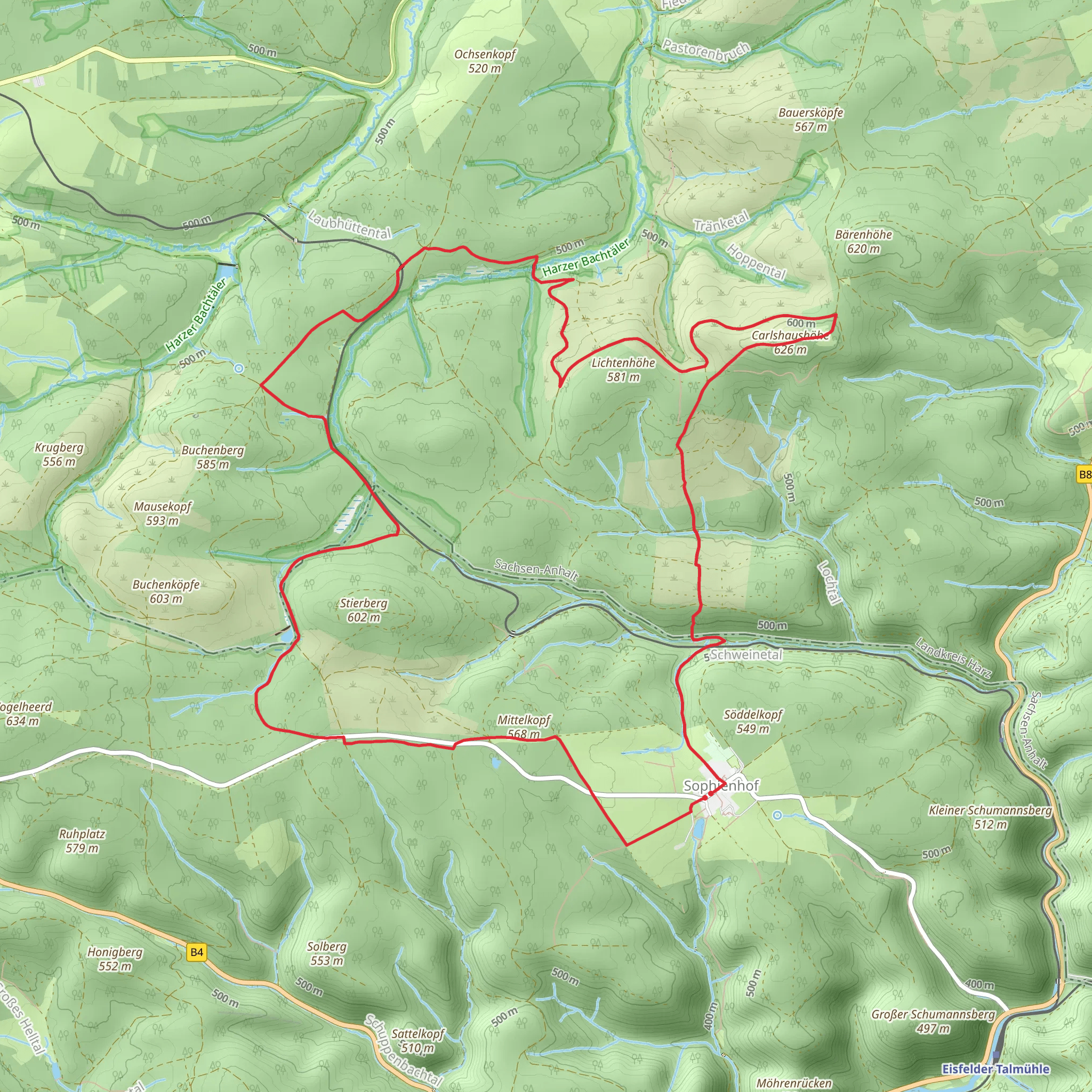 Stierbergsteich via Harzklub Weg mobile static map
