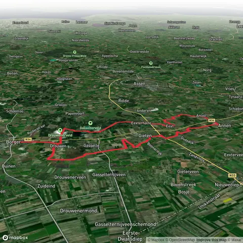 Drouwenerzand, Zwanemeer and Hemelrijk via Eexterweg