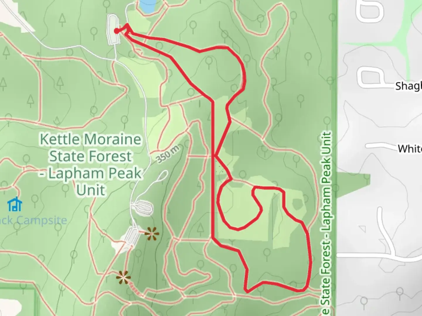 An image depicting the trail Butterfly Garden - Kettle View Trail and Moraine Ridge Trail Loop and its surrounding area.