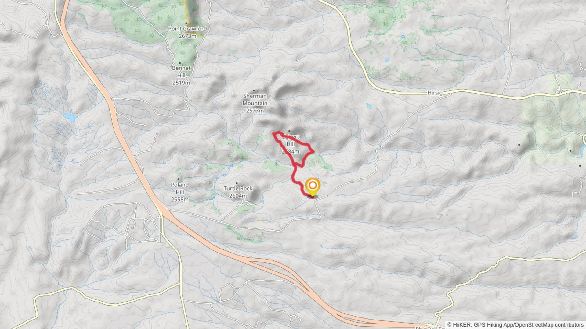 An image depicting the trail Reynolds Hill - Devil's Slide - Skeleton Loop Trail and its surrounding area.