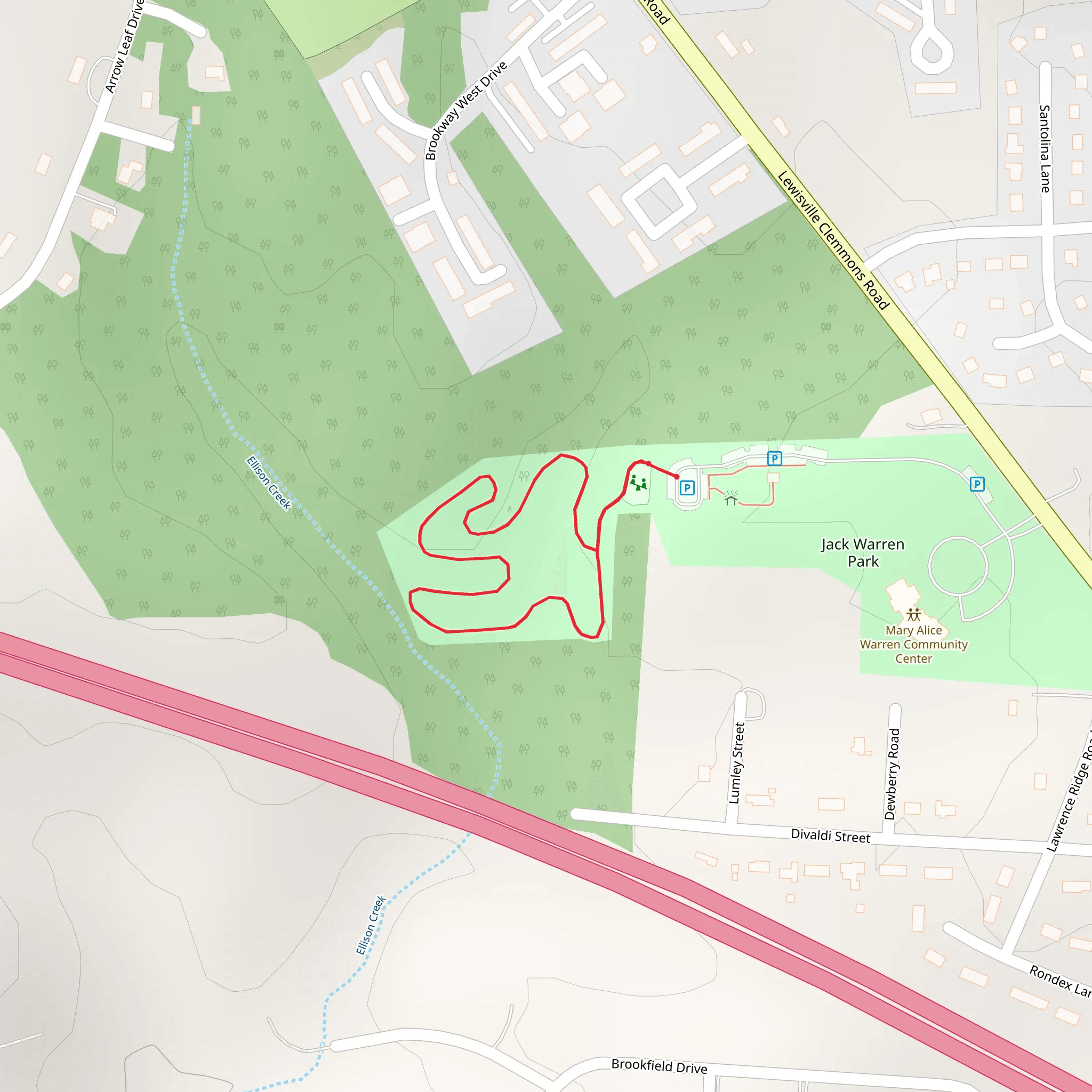 Jack Warren Park Loop mobile static map