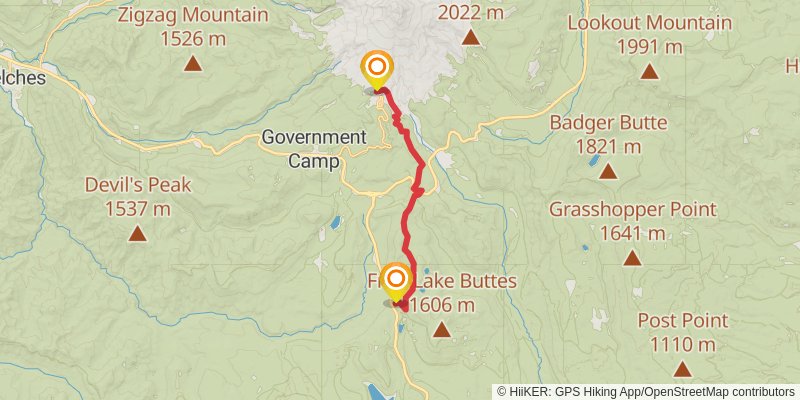 Pacific Crest Trail - Mount Hood To Mount Mcgloughlin stage 3 Map