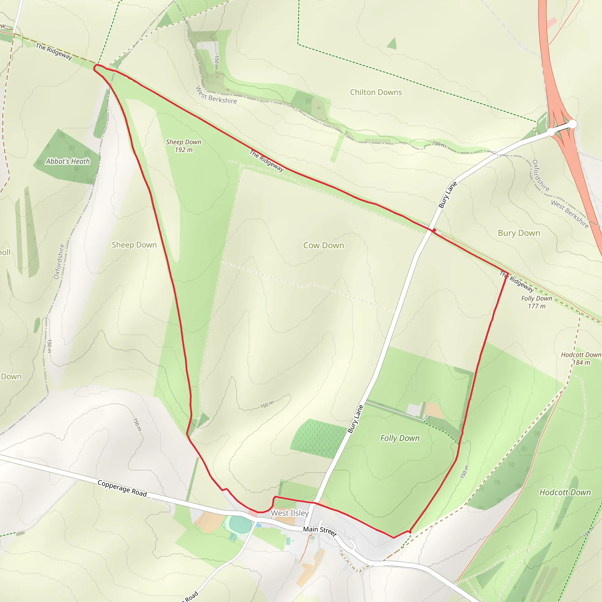 The Ridgeway Loop mobile static map