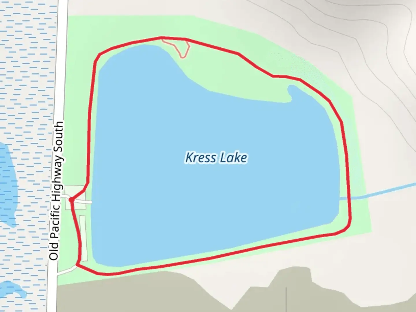 An image depicting the trail Kress Lake Loop and its surrounding area.