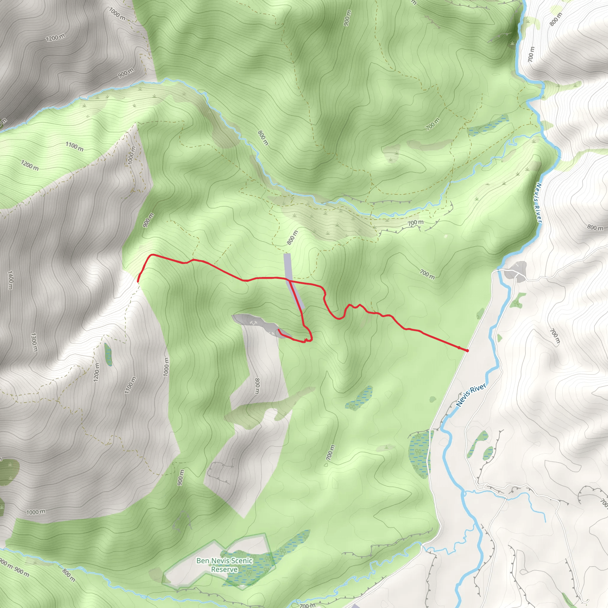 Nevis - Gibbston Track mobile static map