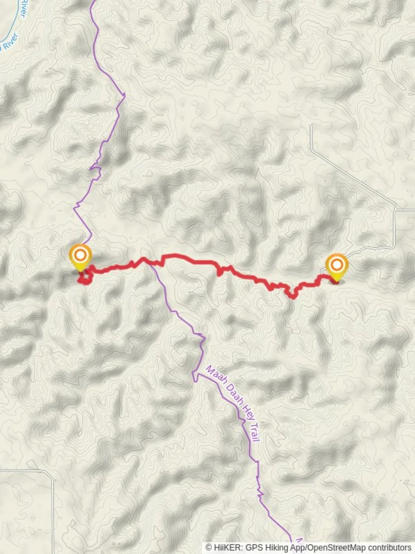 An image depicting the trail Maah Daah Hey Trail from Bennett Campground and its surrounding area.