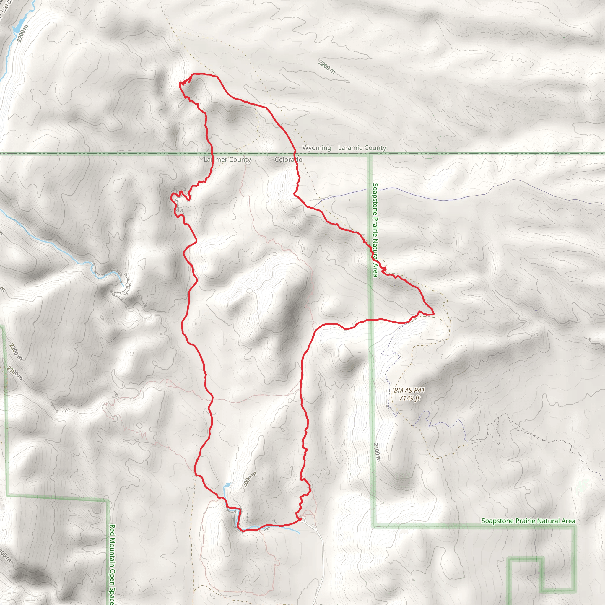 Ruby Wash and Cheyenne Rim Loop Trail mobile static map