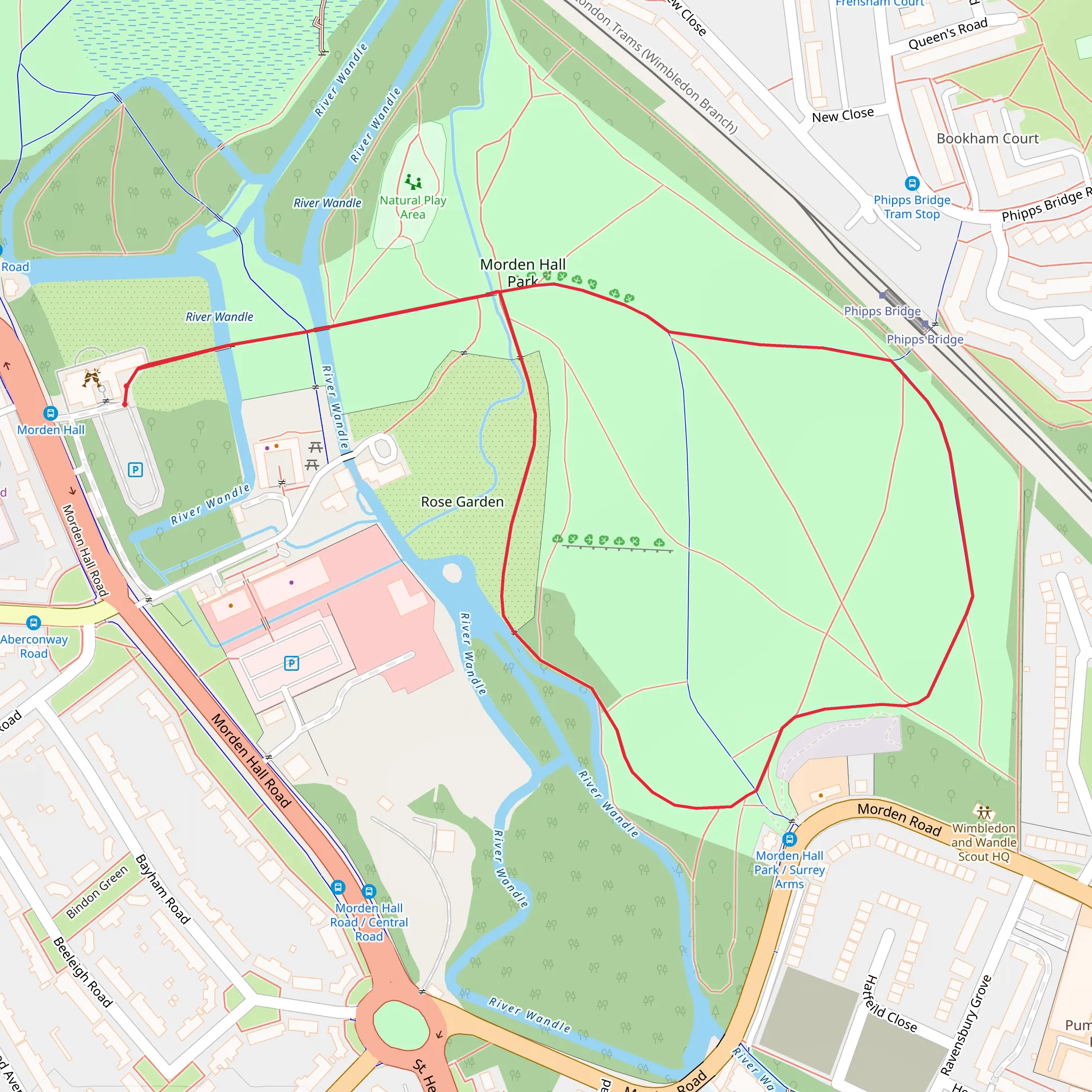 Morden Hall Park mobile static map