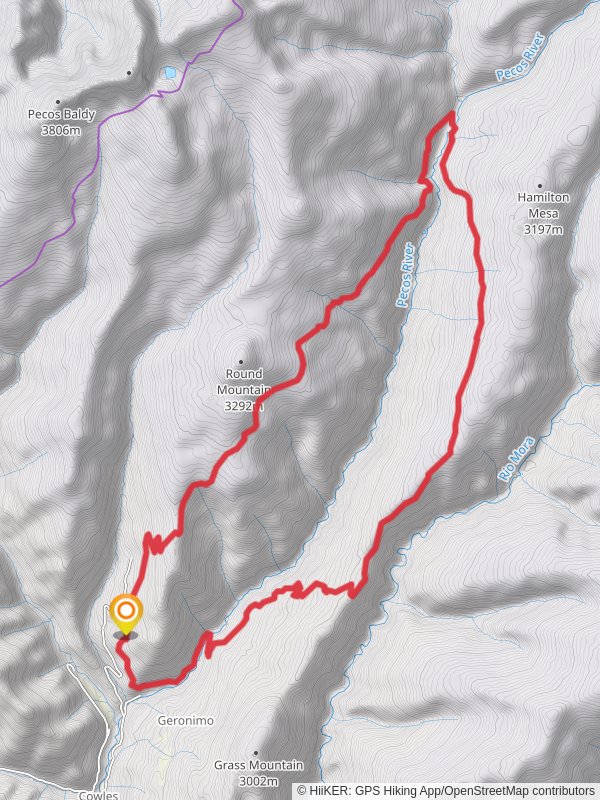 Hamilton Mesa Trail and Beatty's Loop Trail mobile static map