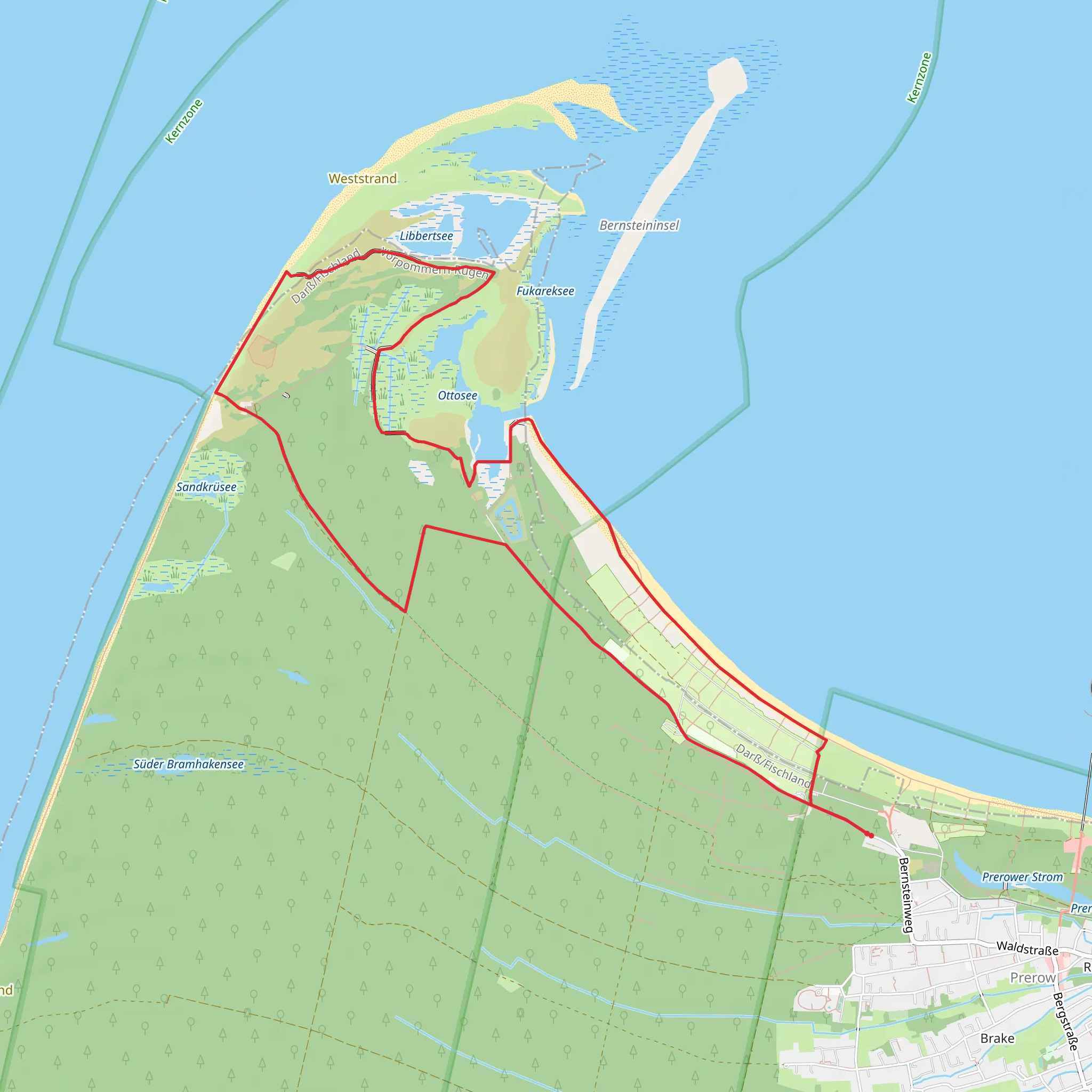 Libbertsee Loop via Rundwanderweg Darßer Ort mobile static map