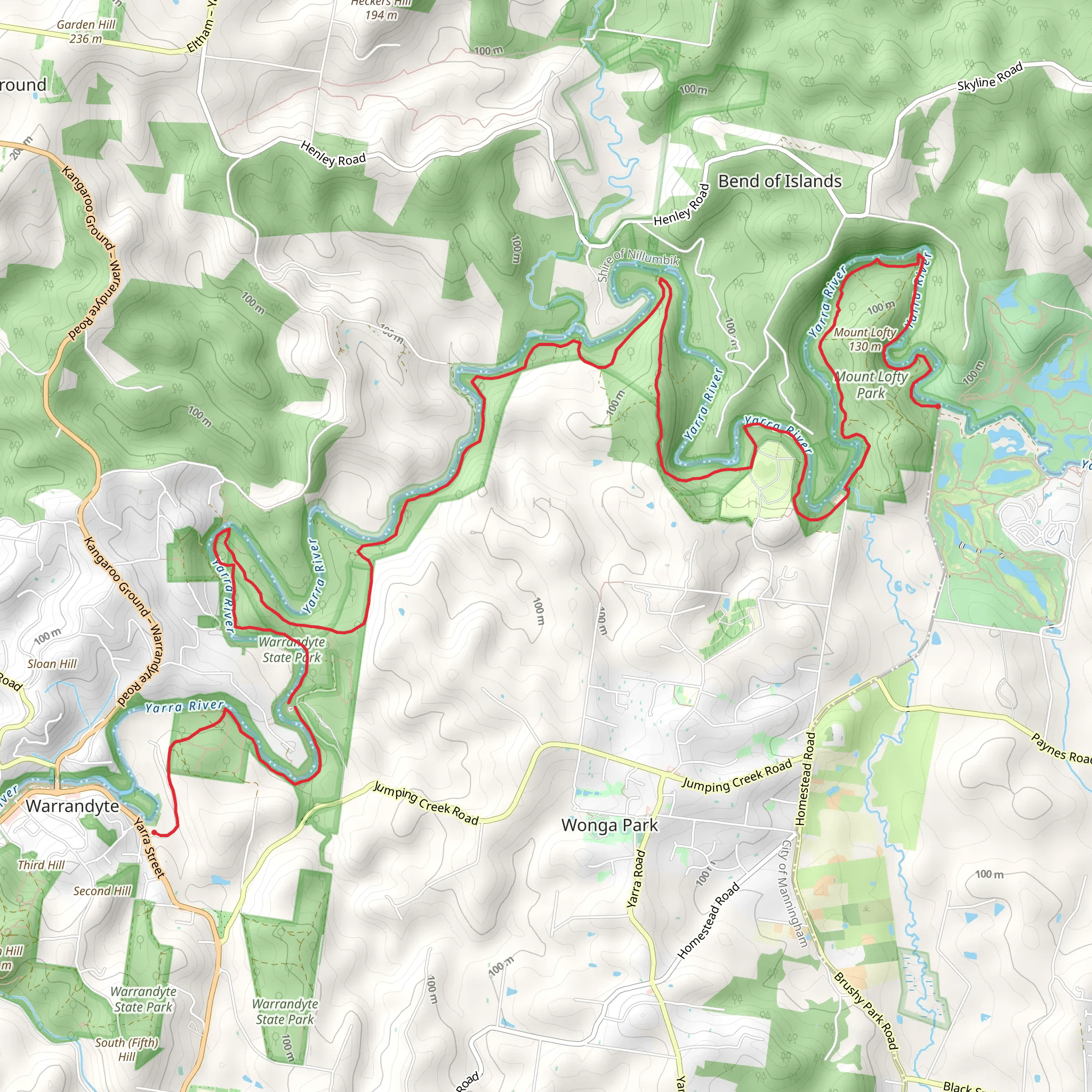 Yarra River Heritage Walk mobile static map
