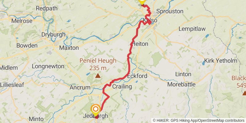 Borders Abbeys Way stage 2 Map