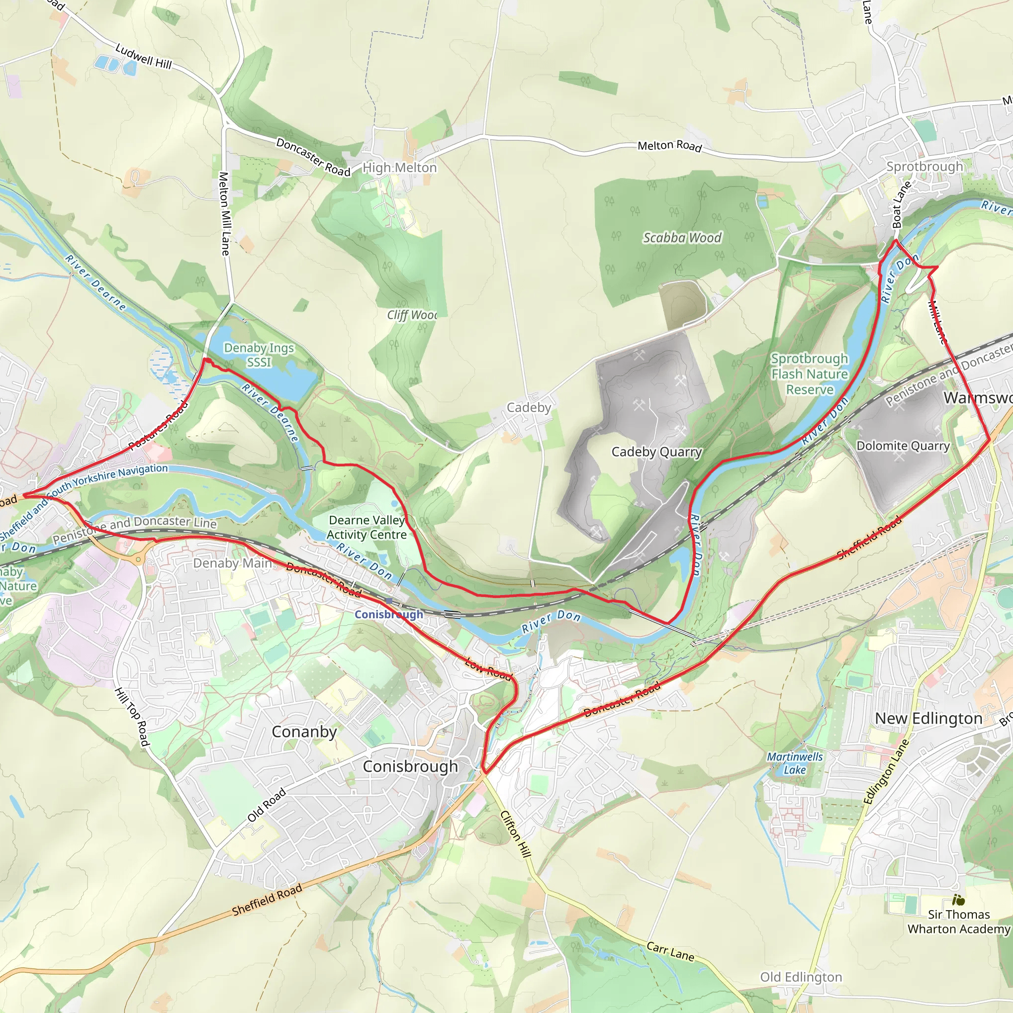 Conisbrough North Loop via River Don mobile static map