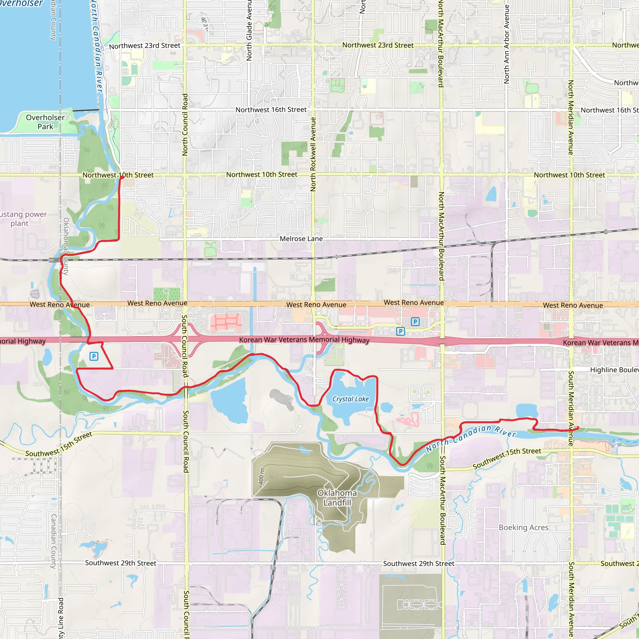 Crystal Lake - West River Trail mobile static map