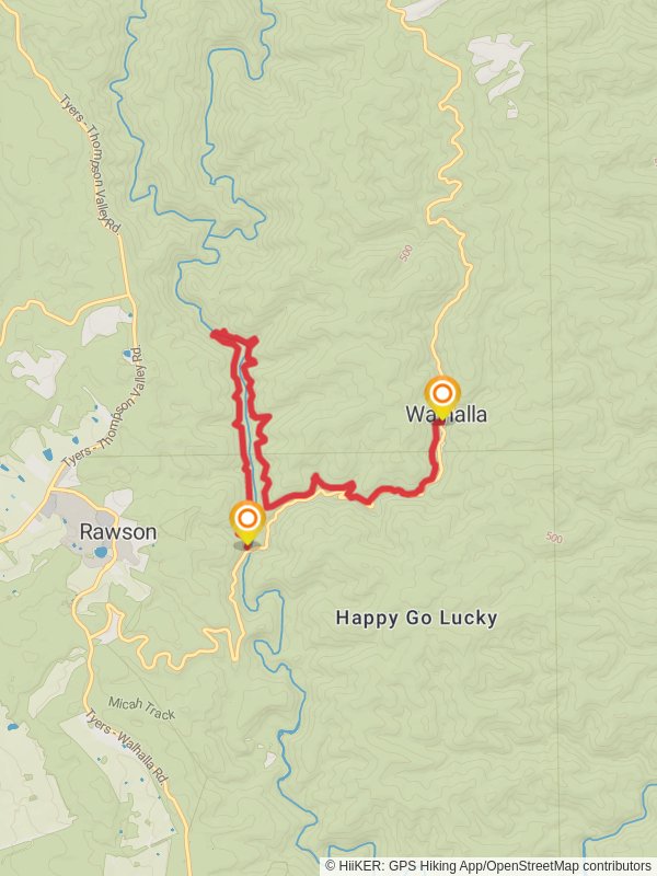 Walhalla to Thomson Station via Poverty Point mobile static map