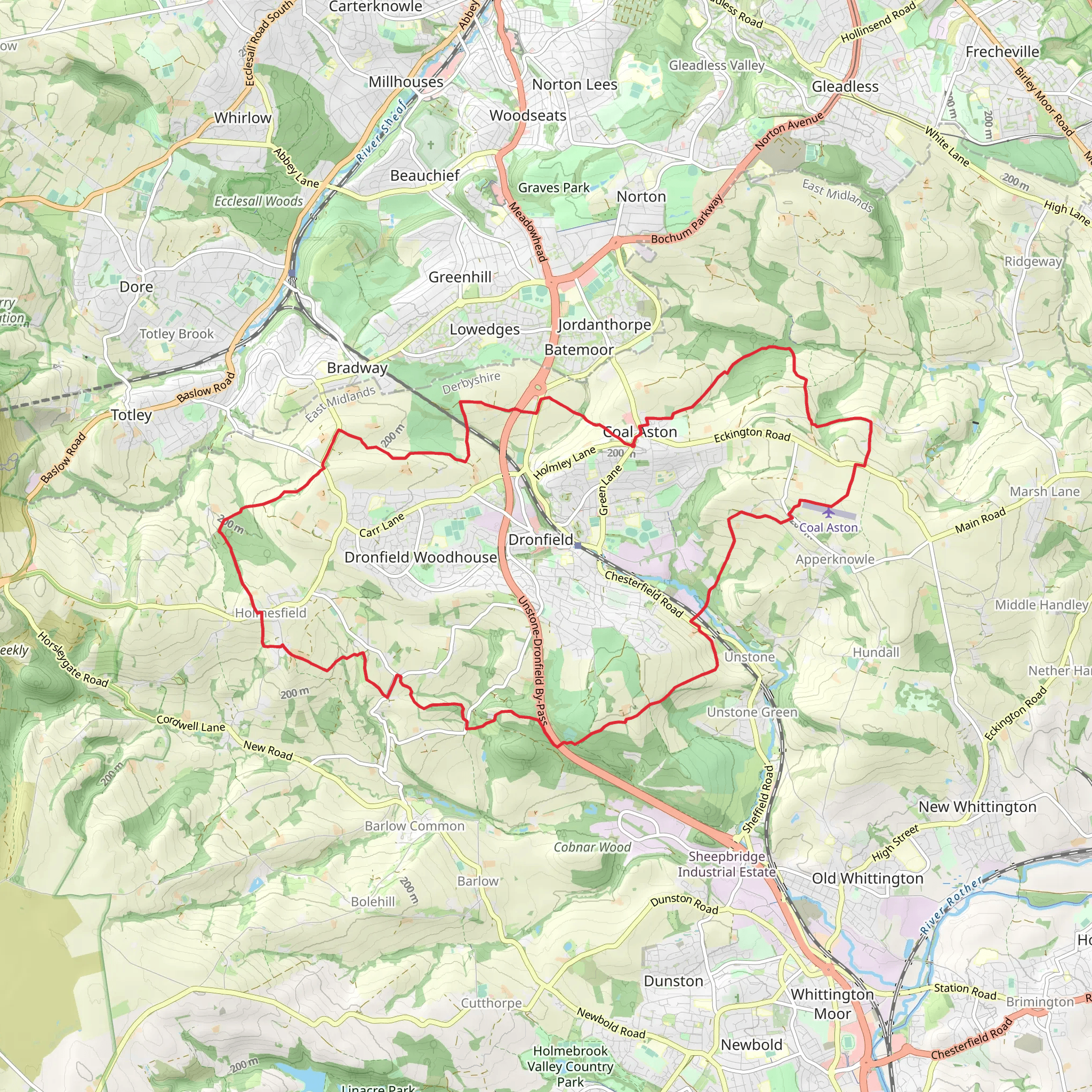 Dronfield 2000 Rotary Walk mobile static map