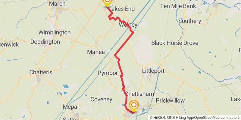 Middleton in Teesdale to Harwich Walk stage 34 Map
