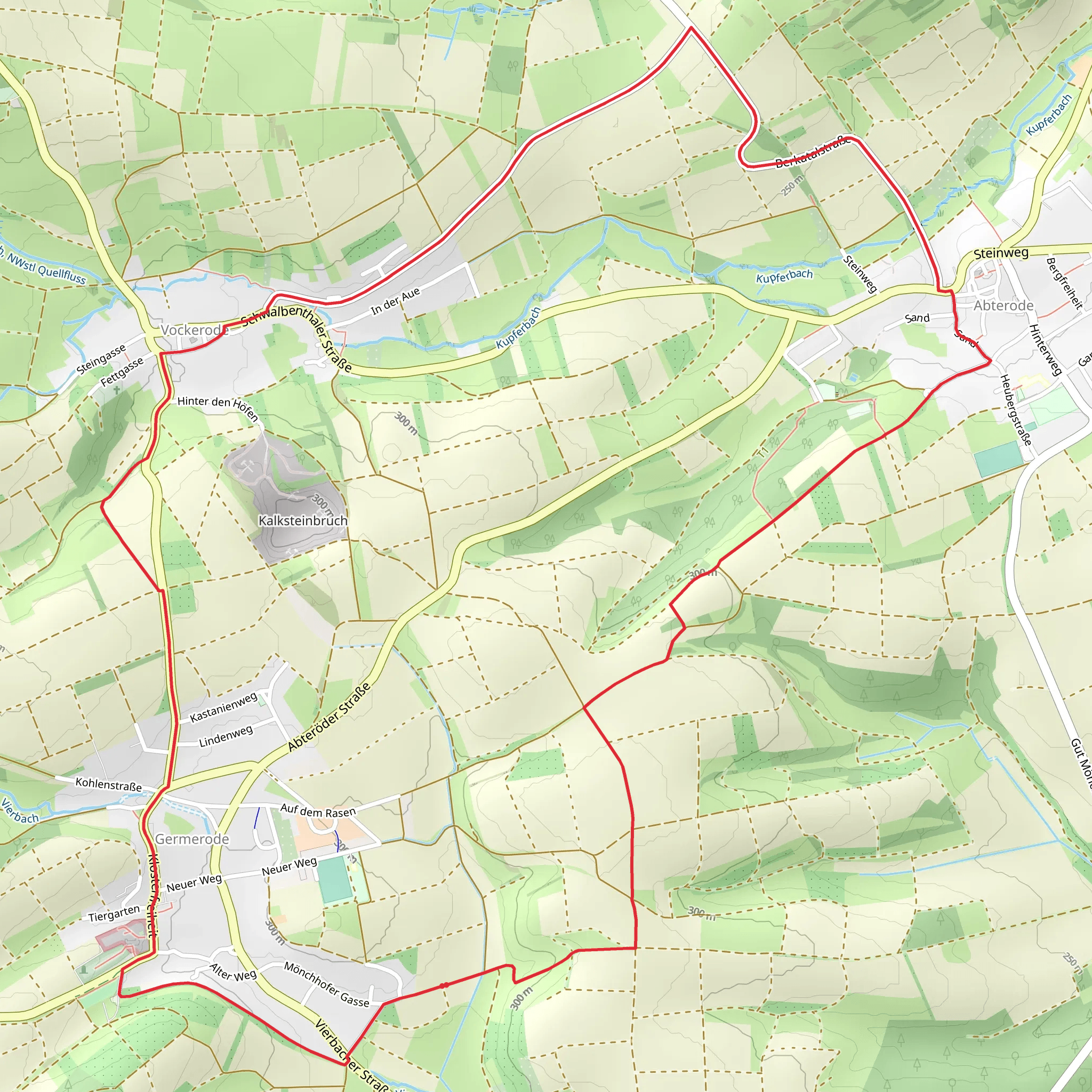Germerode, Abterode and Vockeröde Loop mobile static map
